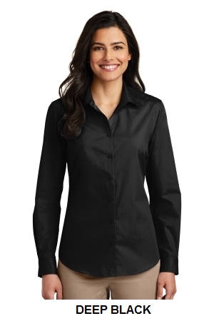 Port Authority® Ladies Long Sleeve Carefree Poplin Shirt.  PORT A.  LW100